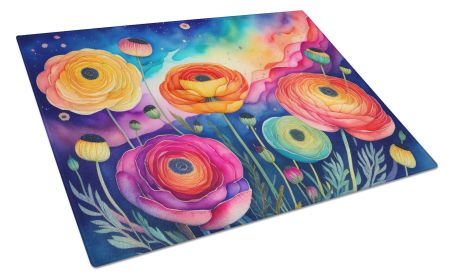 NEW Ranunculus in Color Glass Cutting Board Decorative Tempered Glass Kitchen Cutting and Serving Board Large Size Chopping Board
