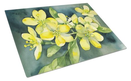 NEW South Carolina Yellow Jessamine in Watercolor Glass Cutting Board Decorative Tempered Glass Kitchen Cutting and Serving Board Large Size Chop