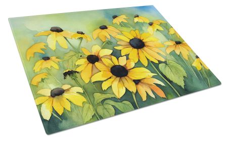 NEW Maryland Black-Eyed Susans in Watercolor Glass Cutting Board Decorative Tempered Glass Kitchen Cutting and Serving Board Large Size Chopping