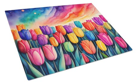 NEW Tulips in Color Glass Cutting Board Decorative Tempered Glass Kitchen Cutting and Serving Board Large Size Chopping Board