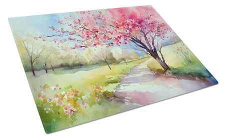 NEW Michigan Apple Blossoms in Watercolor Glass Cutting Board Decorative Tempered Glass Kitchen Cutting and Serving Board Large Size Chopping Boa