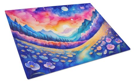 NEW Periwinkles in Color Glass Cutting Board Decorative Tempered Glass Kitchen Cutting and Serving Board Large Size Chopping Board