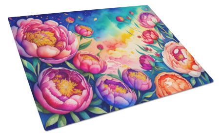 NEW Peonies in Color Glass Cutting Board Decorative Tempered Glass Kitchen Cutting and Serving Board Large Size Chopping Board