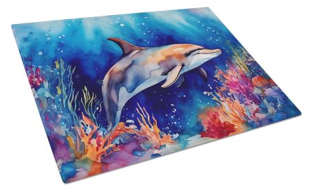 NEW Dolphin Glass Cutting Board Decorative Tempered Glass Kitchen Cutting and Serving Board Large Size Chopping Board