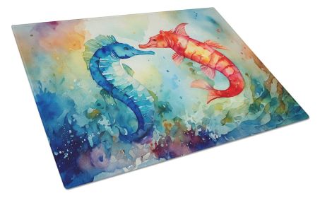 NEW Seahorses Glass Cutting Board Decorative Tempered Glass Kitchen Cutting and Serving Board Large Size Chopping Board