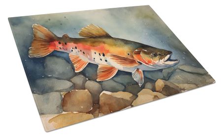 NEW Brook Trout Glass Cutting Board Decorative Tempered Glass Kitchen Cutting and Serving Board Large Size Chopping Board