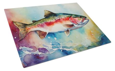 NEW Rainbow Trout Glass Cutting Board Decorative Tempered Glass Kitchen Cutting and Serving Board Large Size Chopping Board