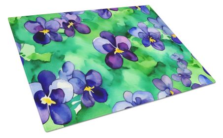 NEW Wisconsin Wood Violets in Watercolor Glass Cutting Board Decorative Tempered Glass Kitchen Cutting and Serving Board Large Size Chopping Boar