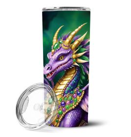 Dragon King of Mardi Gras Stainless Steel Skinny Tumbler Vacuum Double Walled Reusable Insulated Tumbler Travel Cup for Coffee Cocktails Gift wit