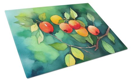 NEW Missouri Hawthorns in Watercolor Glass Cutting Board Decorative Tempered Glass Kitchen Cutting and Serving Board Large Size Chopping Board (Default: Default)