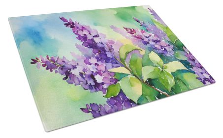 NEW New Hampshire Purple Lilac in Watercolor Glass Cutting Board Decorative Tempered Glass Kitchen Cutting and Serving Board Large Size Chopping (Default: Default)