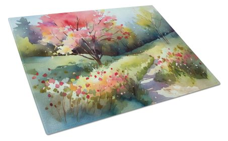 NEW North Carolina Dogwoods in Watercolor Glass Cutting Board Decorative Tempered Glass Kitchen Cutting and Serving Board Large Size Chopping Boa (Default: Default)
